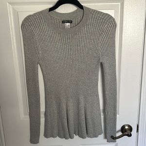 Gray ribbed sweater